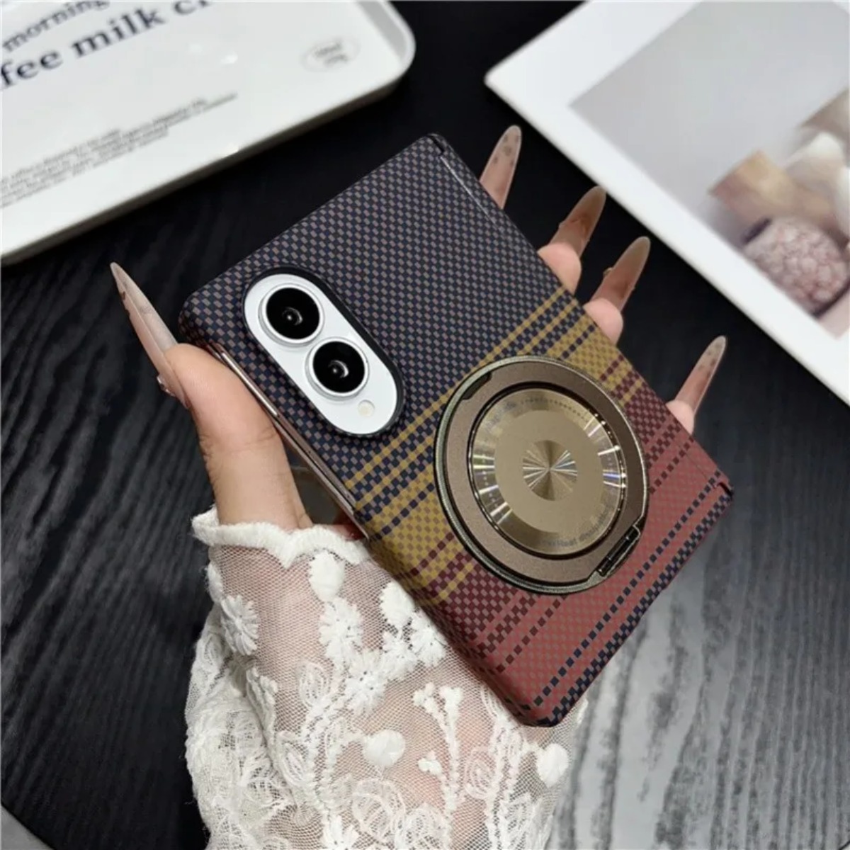 Phone Accessories Holder - Soporte de cuero de fibra de