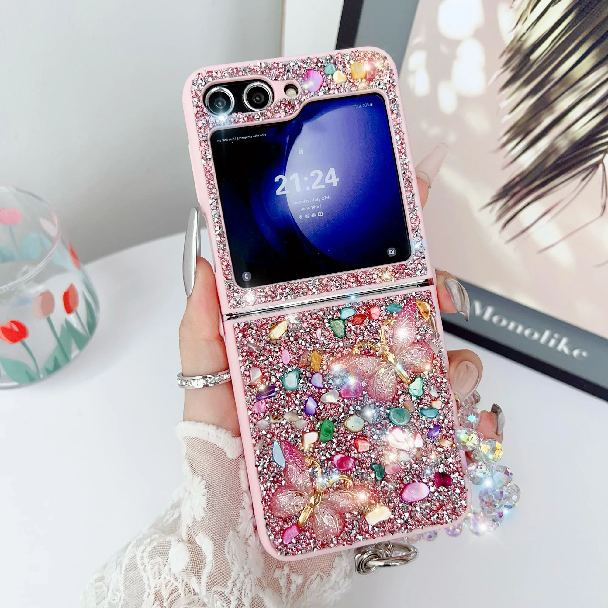 Phone Accessories Samsung - Funda de teléfono con purpurina de
