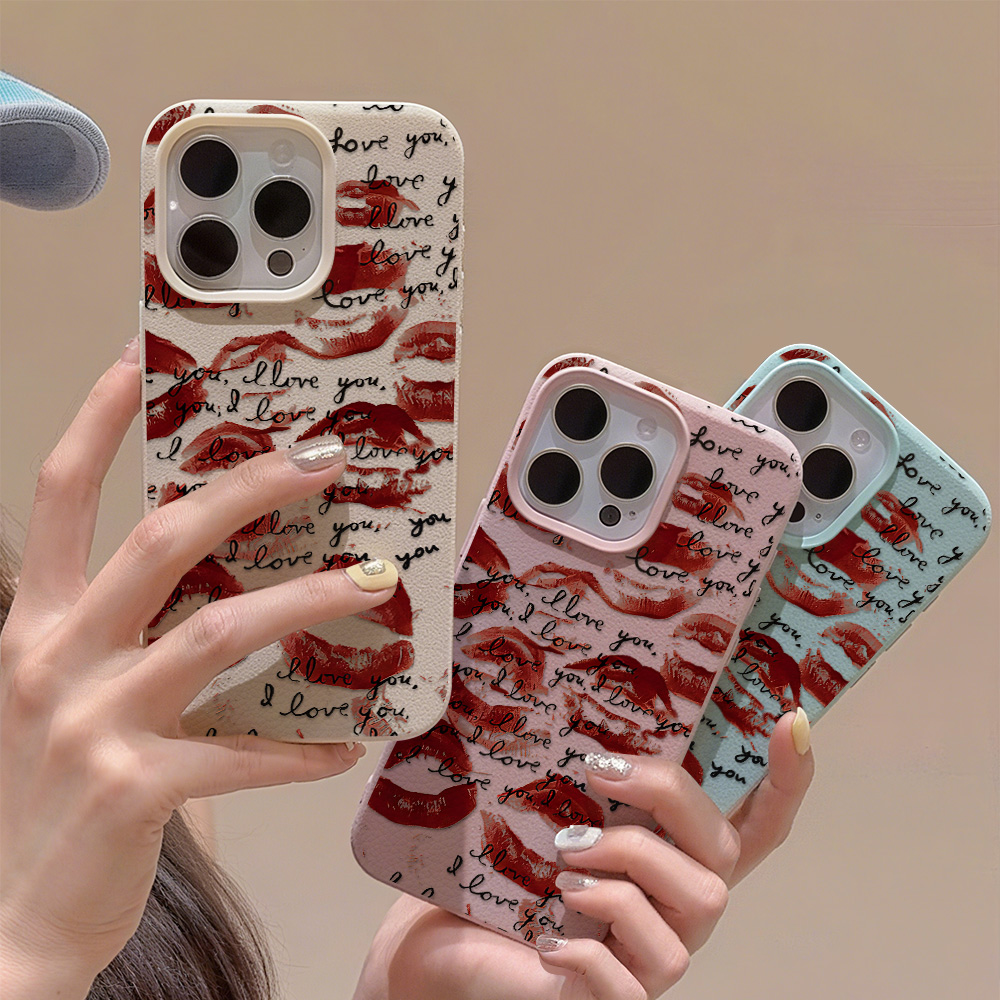 Phone Accessories Red - Funda de teléfono de cuero con
