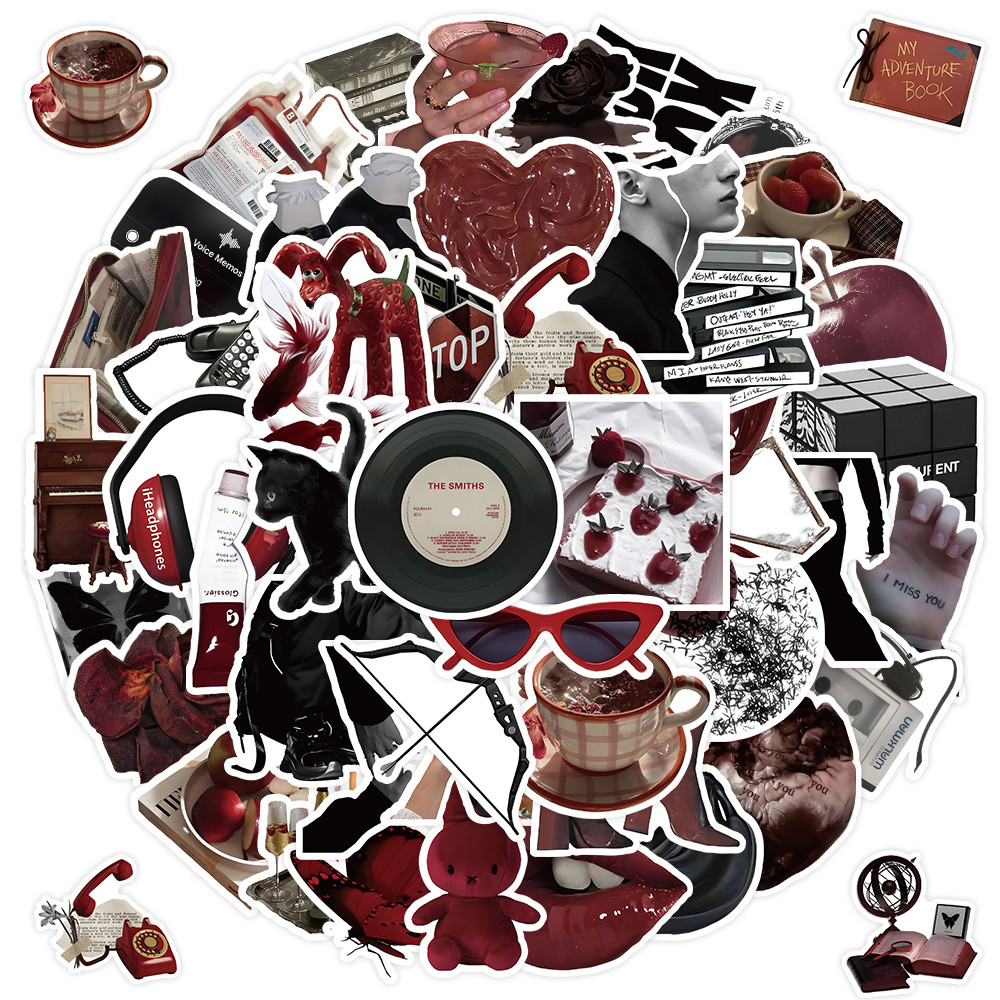 50 Pegatinas Temáticas Rojas y - Phone Accessories Red reseña y precio