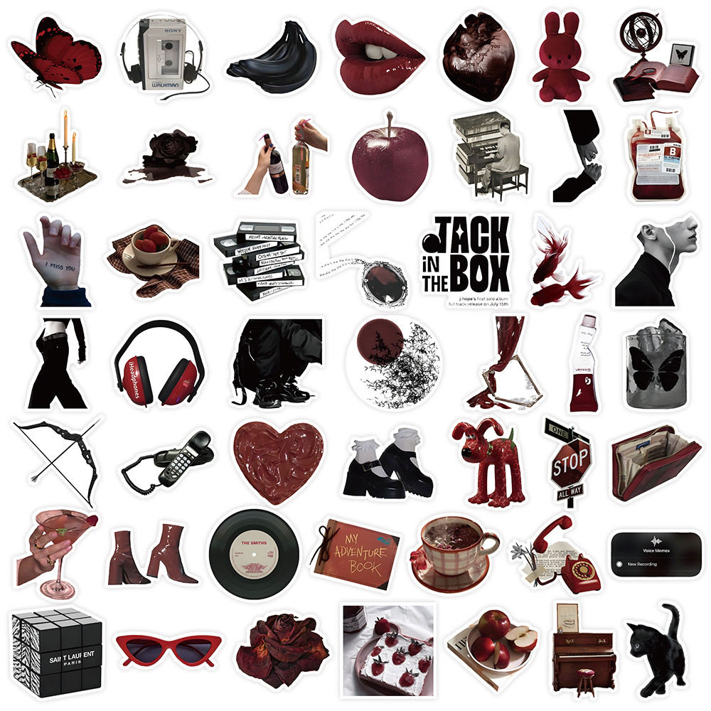 50 Pegatinas Temáticas Rojas y - Phone Accessories Red reseña y precio