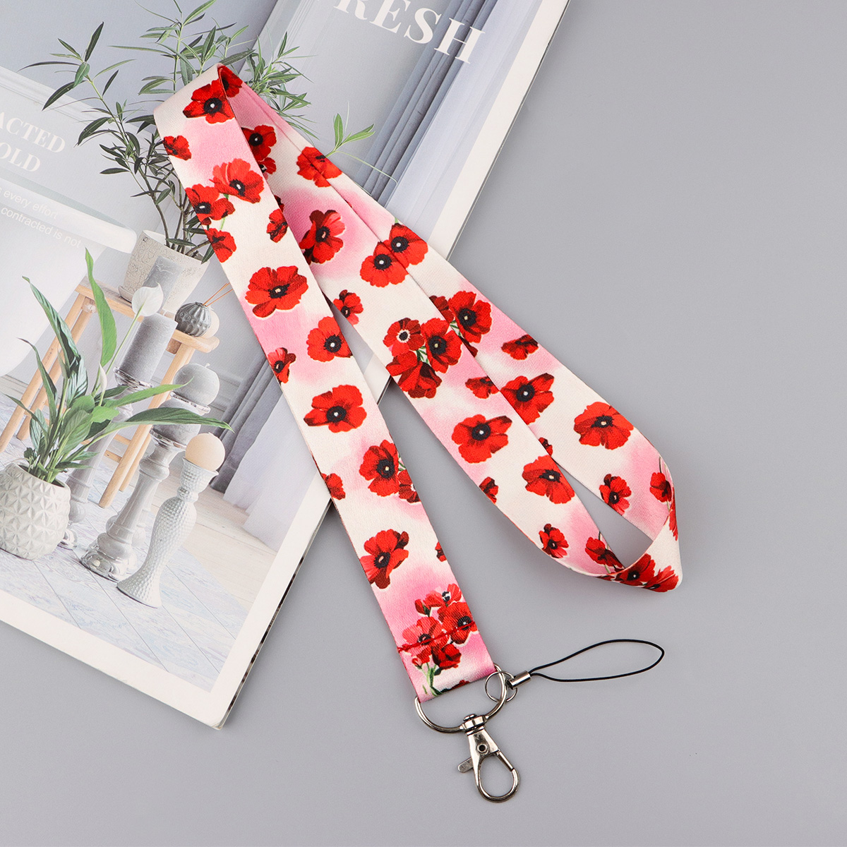 Llavero de cordón rosa cereza  - Phone Accessories Red reseña y precio